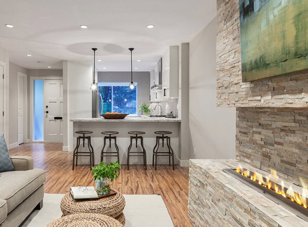 The Bio Flame burner insert installed in a living space