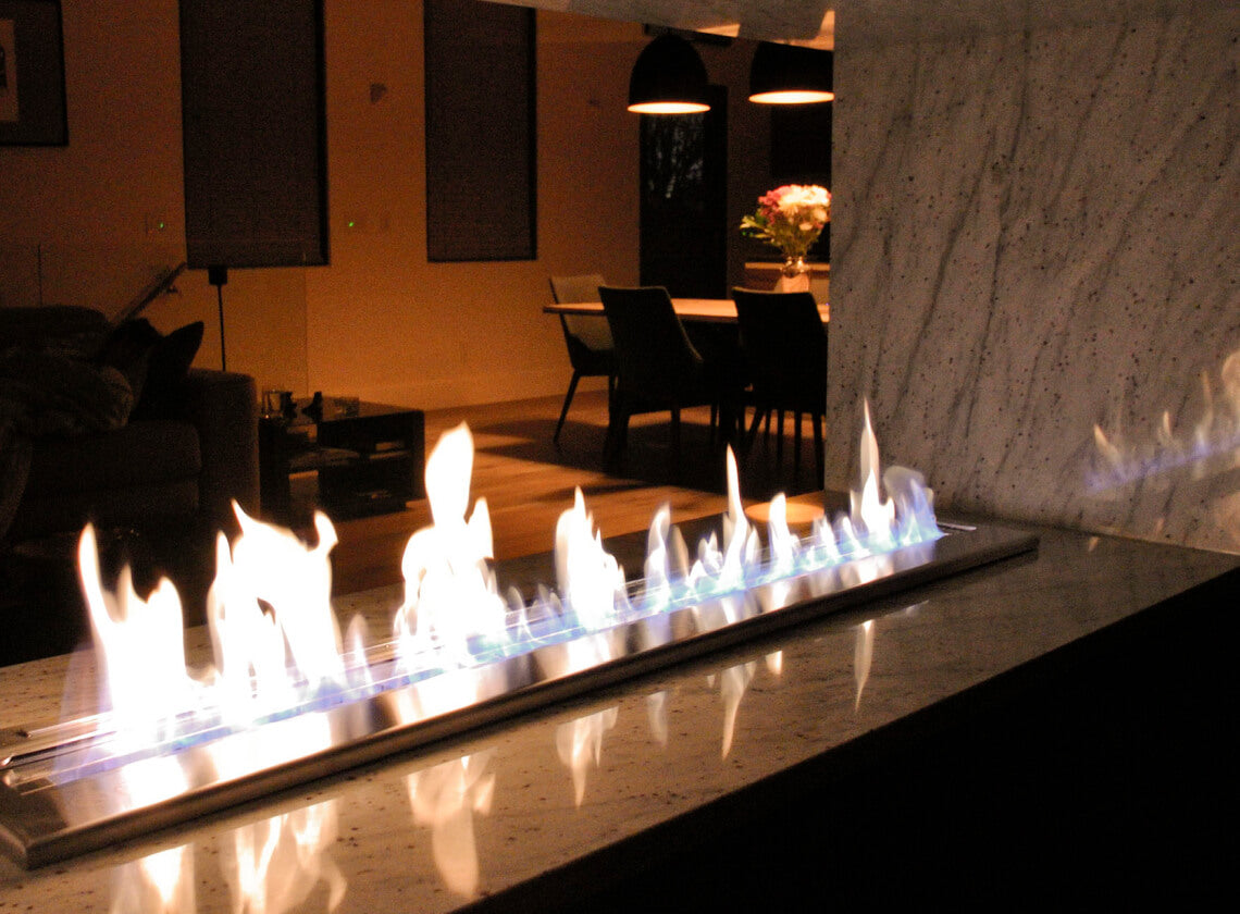 The Bio Flame burner insert installed in a living space