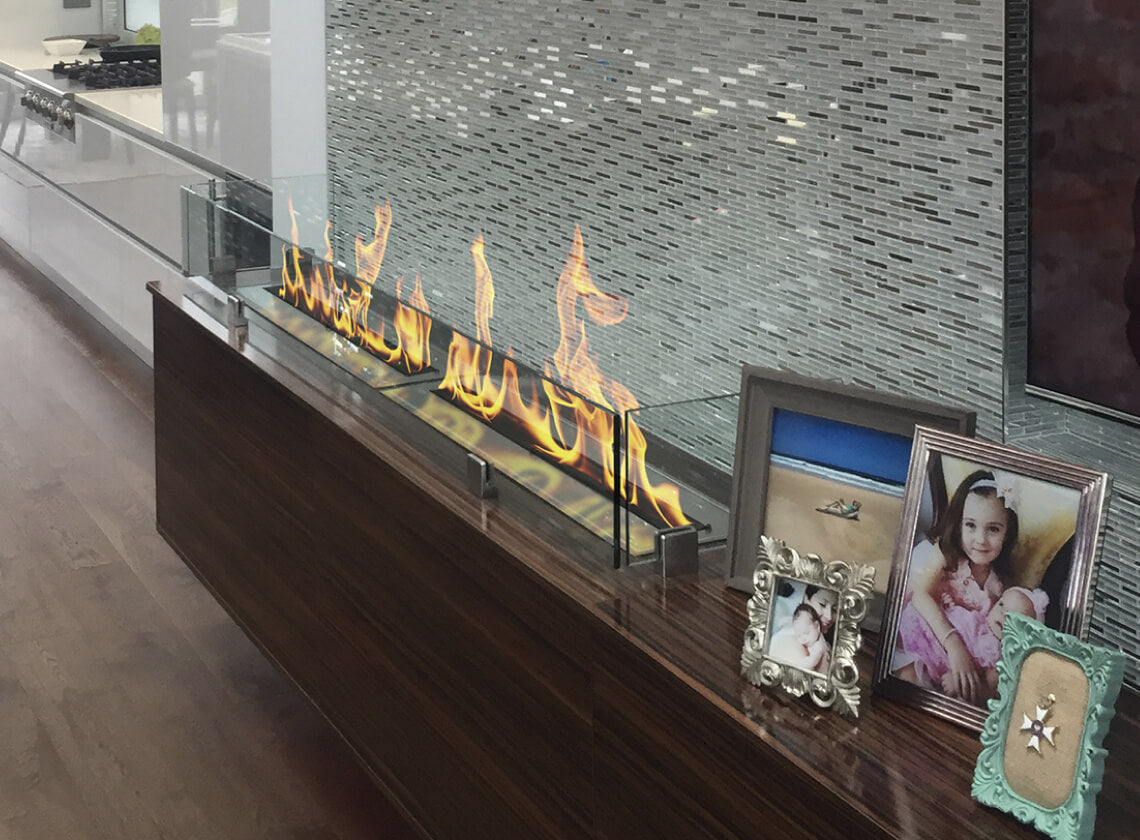 The Bio Flame smart burner installed in a living space