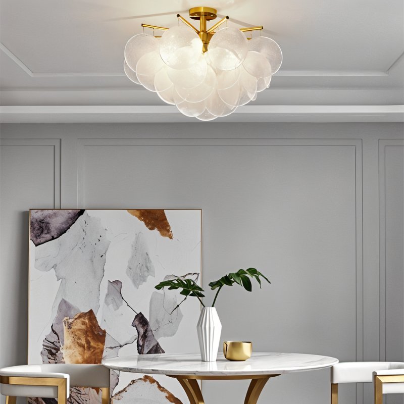 AuroraLuxe Chandelier with Glass Discs