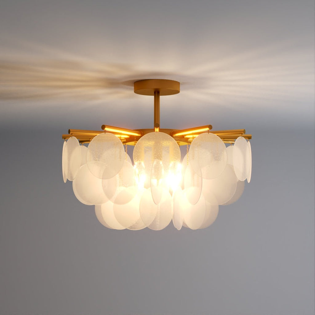 AuroraLuxe Chandelier with Glass Discs