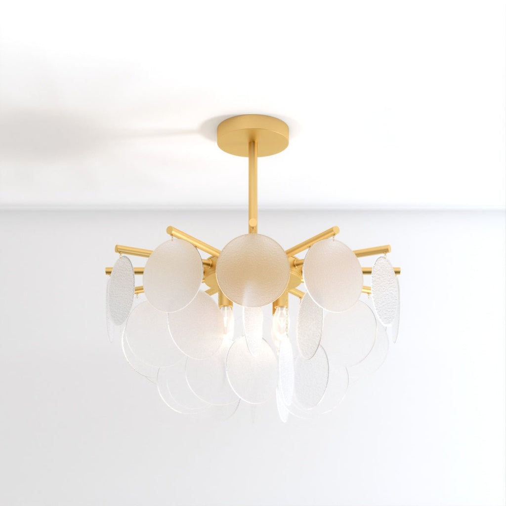 AuroraLuxe Chandelier with Glass Discs