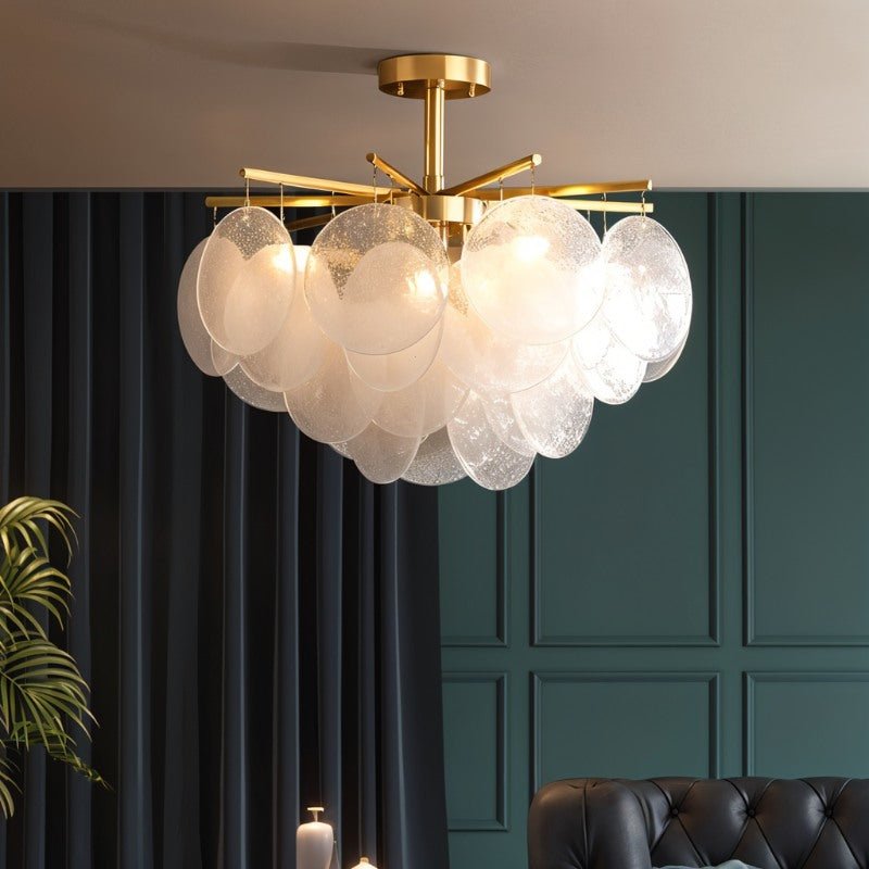 AuroraLuxe Chandelier with Glass Discs