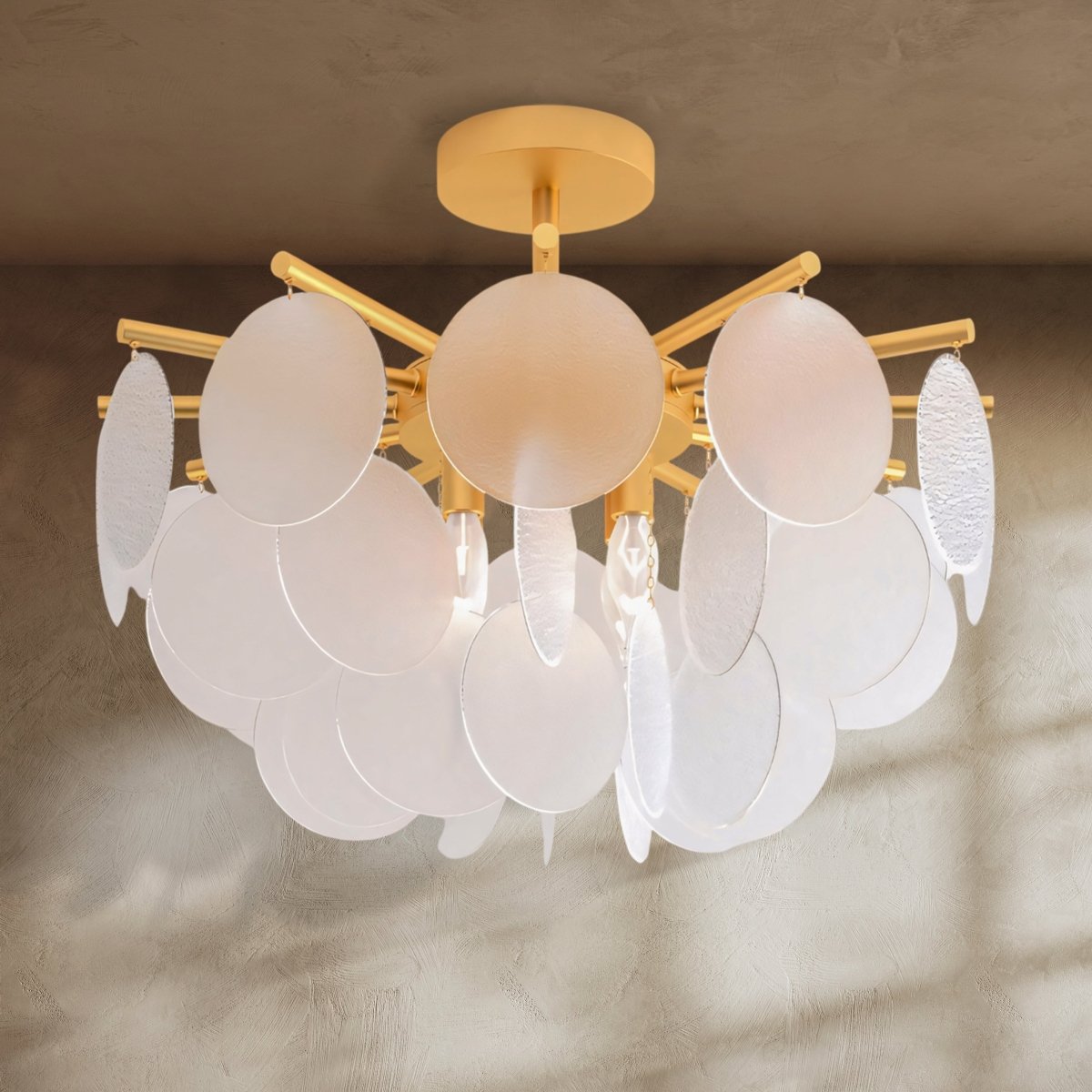 AuroraLuxe Chandelier with Glass Discs