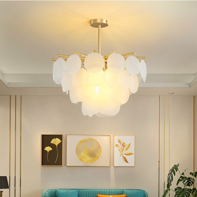 AuroraLuxe Chandelier with Glass Discs