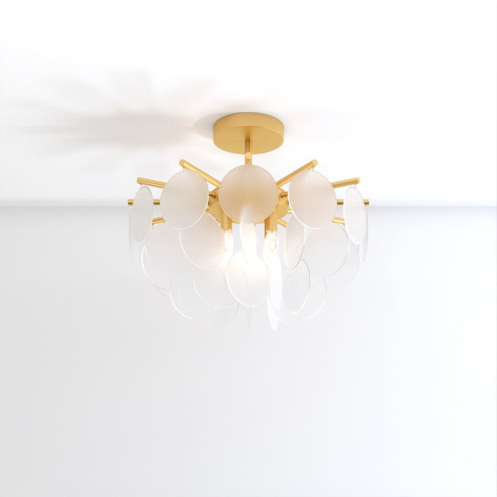 AuroraLuxe Chandelier with Glass Discs