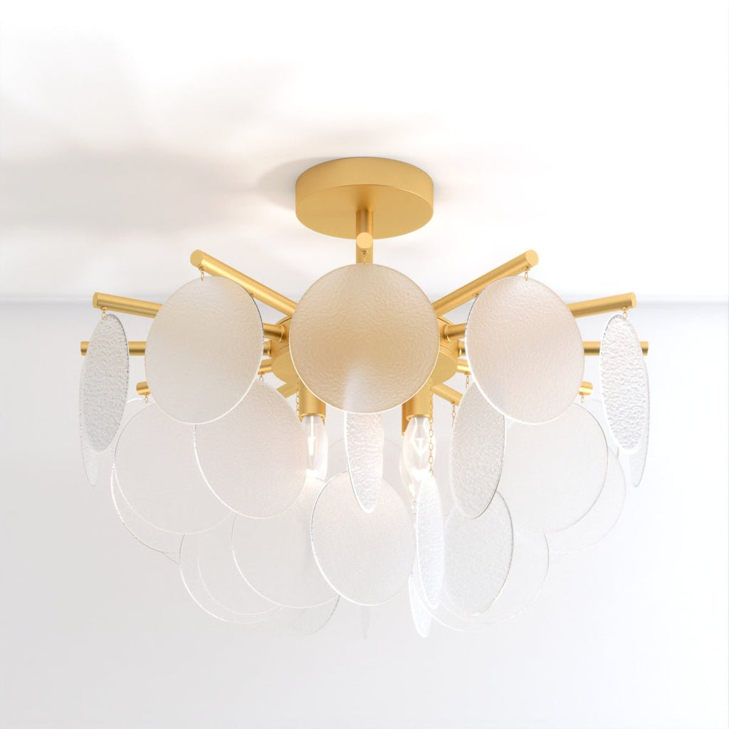 AuroraLuxe Chandelier with Glass Discs