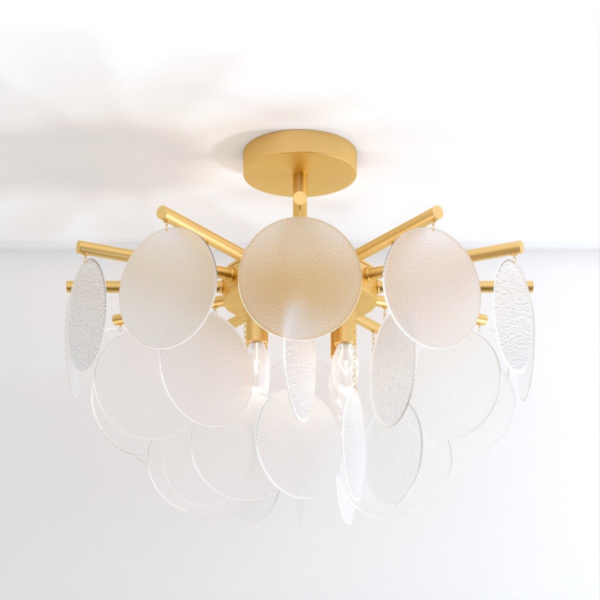 AuroraLuxe Chandelier with Glass Discs