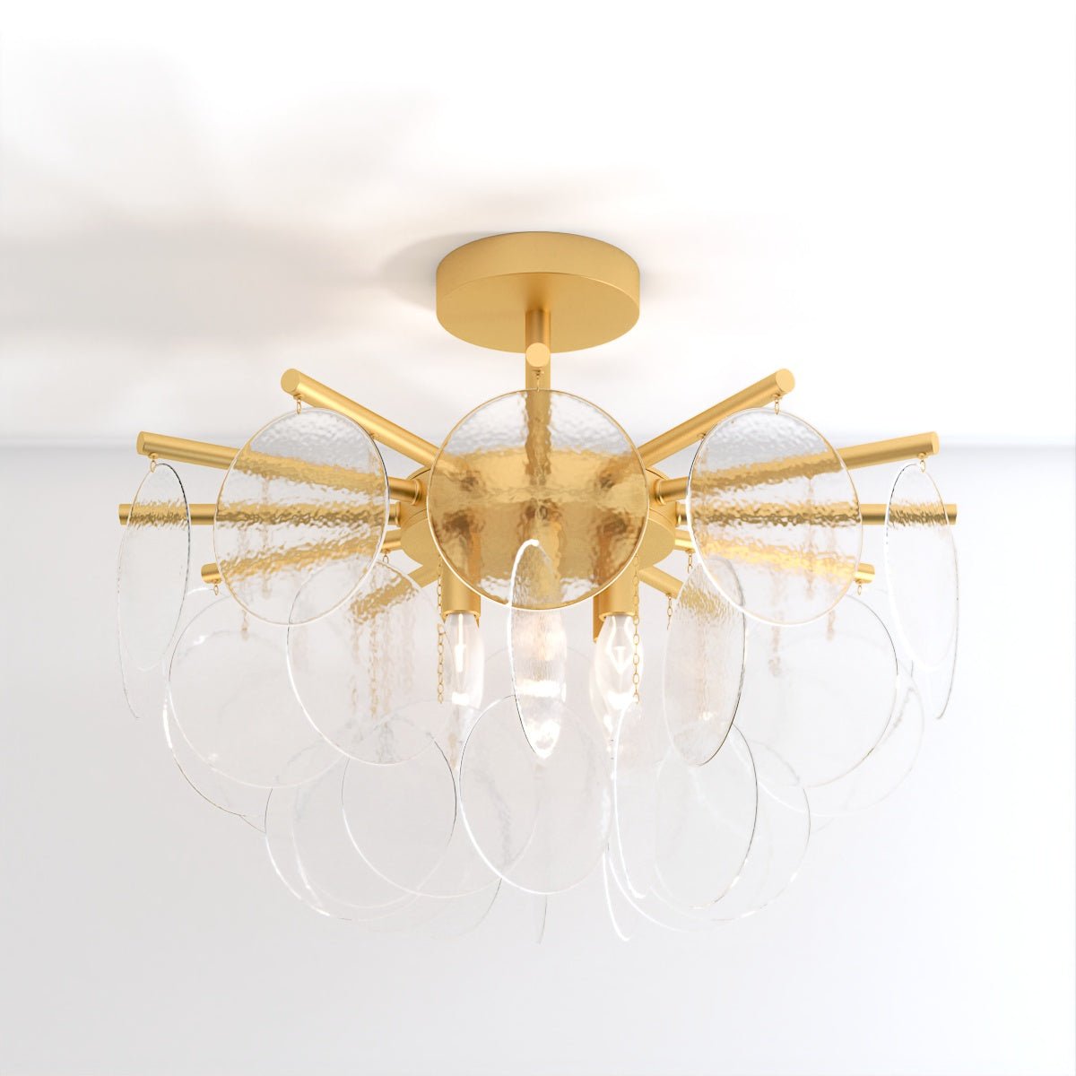 AuroraLuxe Chandelier with Glass Discs