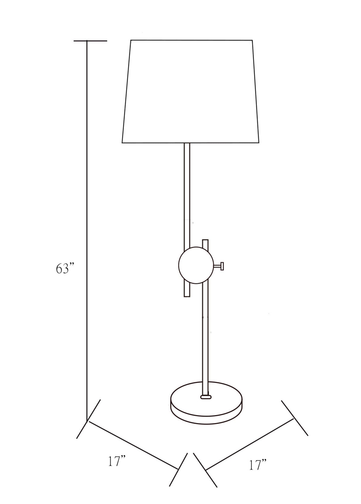 Jace 64" Iron Floor Lamp, Antiqued Metallic Brass