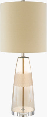 Jersey 26" Glass Table Lamp, Wheel Carved Champagne
