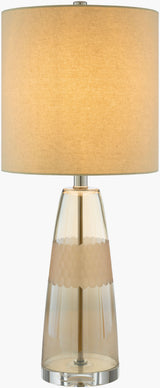 Jersey 26" Glass Table Lamp, Wheel Carved Champagne