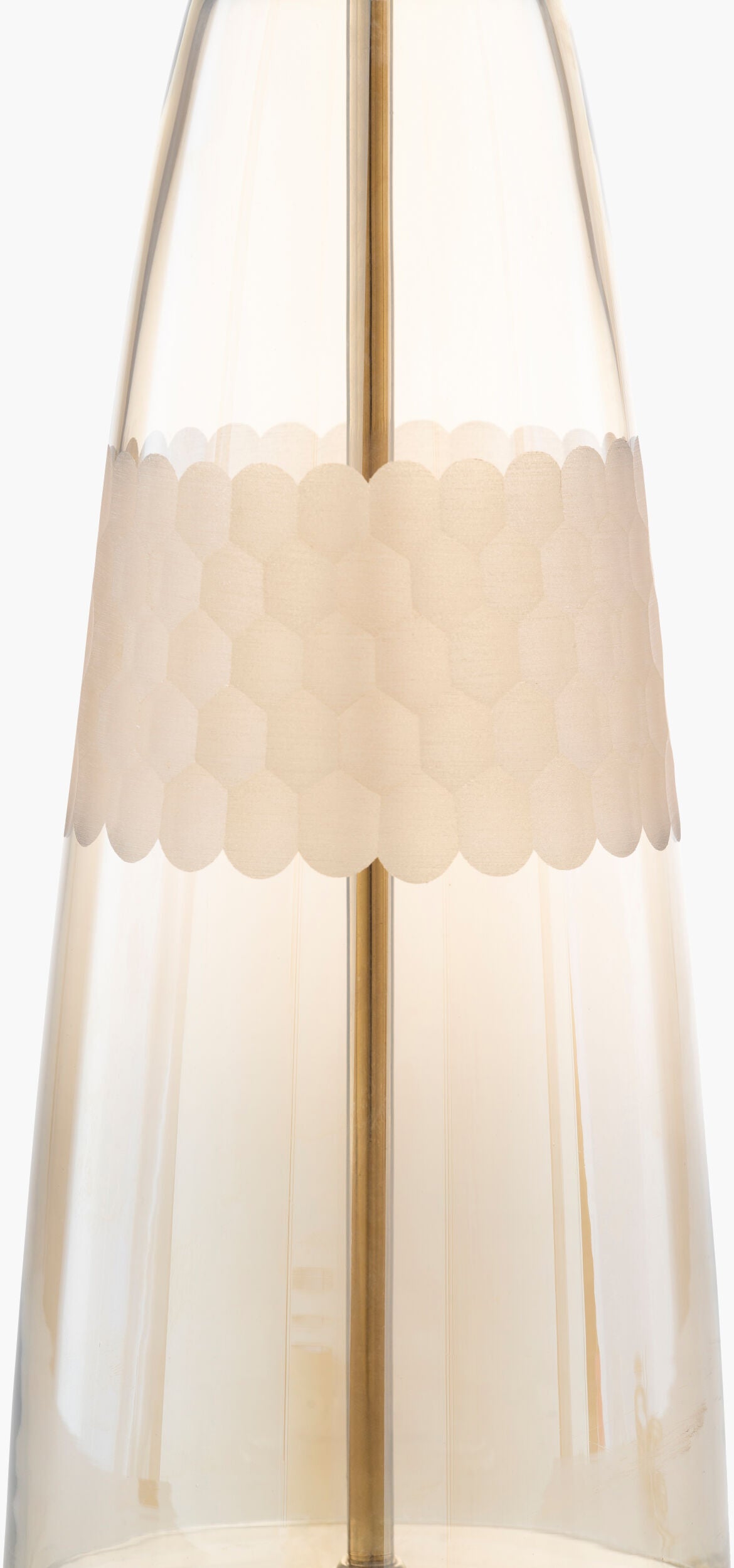 Jersey 26" Glass Table Lamp, Wheel Carved Champagne