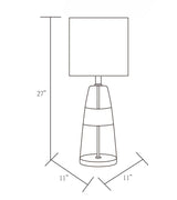 Jersey 26" Glass Table Lamp, Wheel Carved Champagne