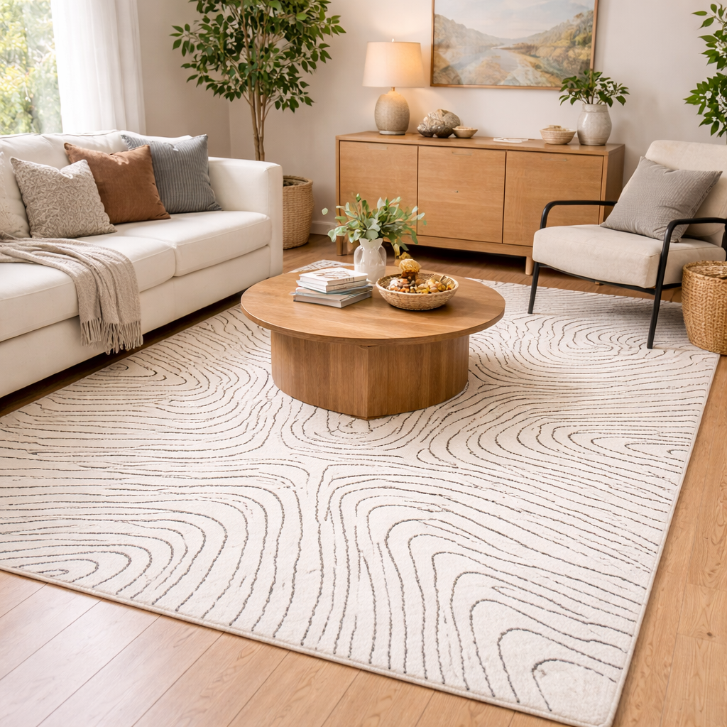 Decorative Rug With Contrasting Design