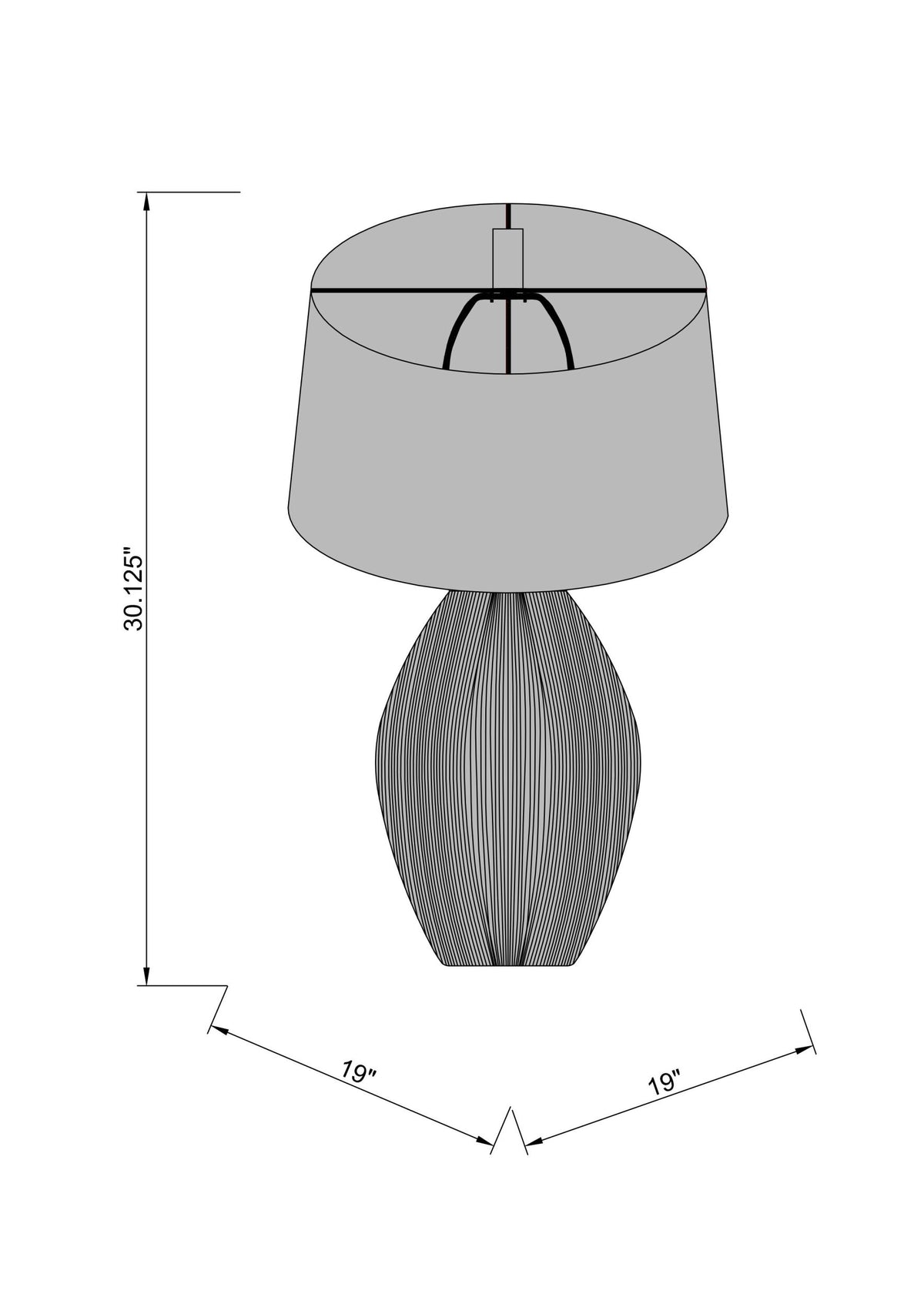 Jericho 30" Ceramic Table Lamp, Glazed Gray