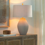 Jericho 30" Ceramic Table Lamp, Glazed Gray