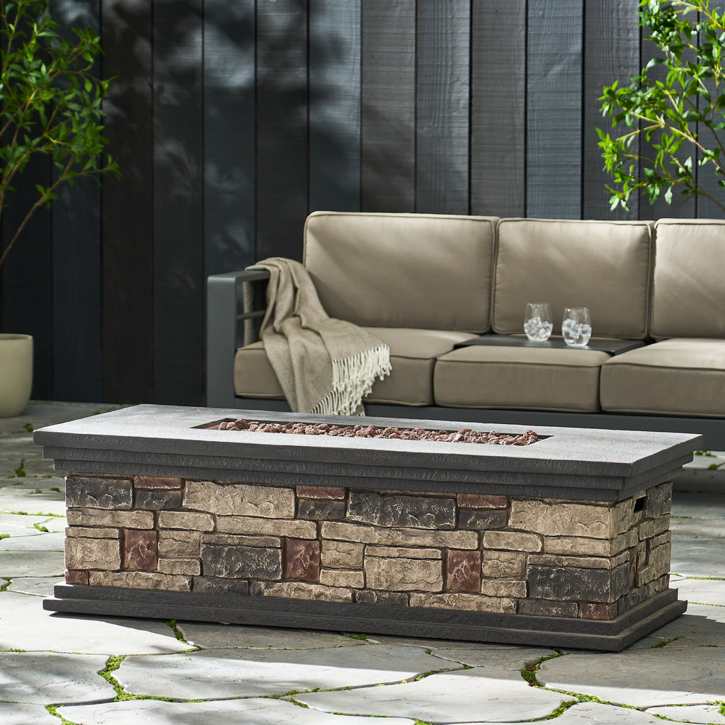 RECTANGLE MGO FIRE PIT - 50 000 BTU(Tank Cover not