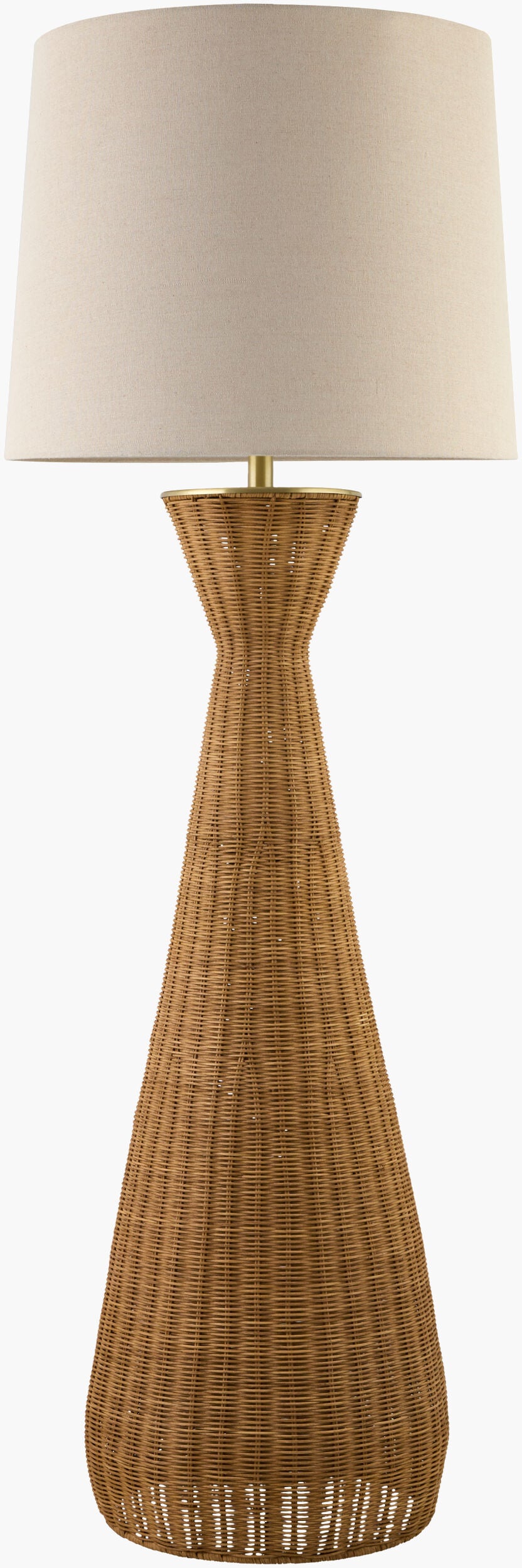 Jember 60" Rattan Floor Lamp, Natural Brown
