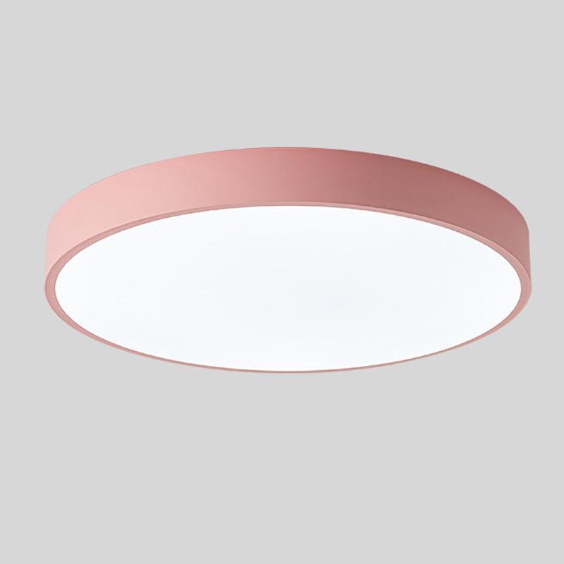 Nordic Wooden Macaron Circular Flush Mount