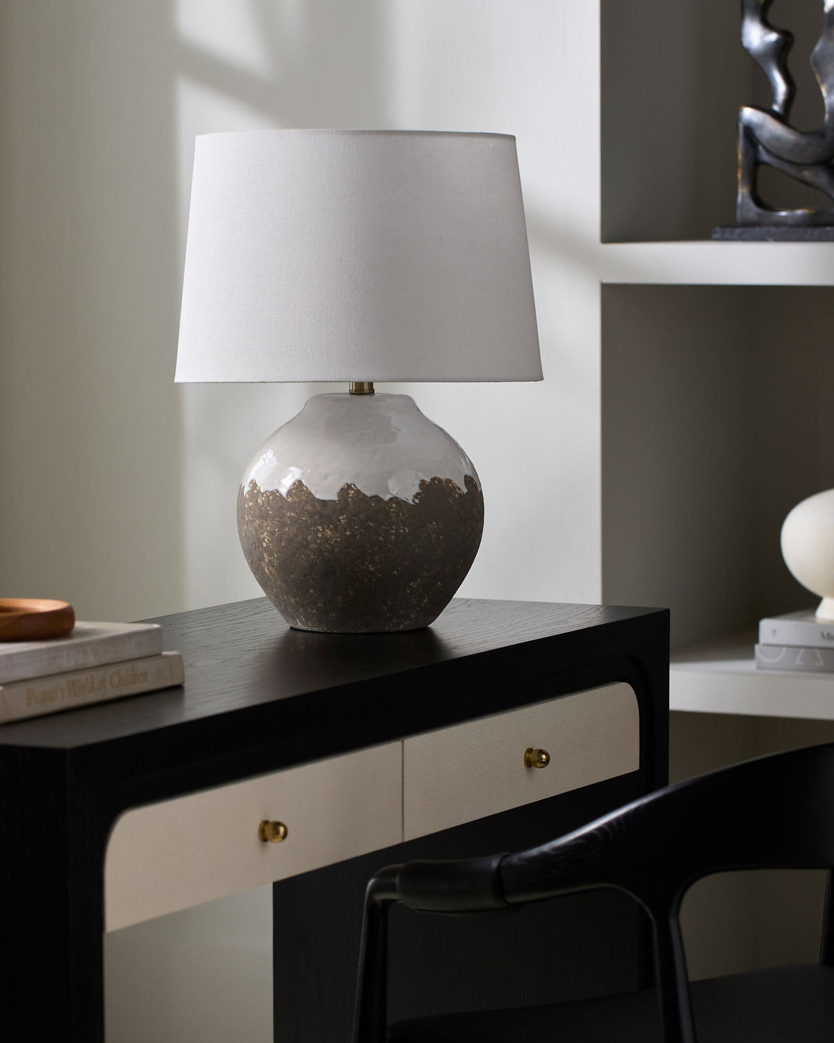 Jirapa 26" Ceramic Table Lamp, Glazed Brown