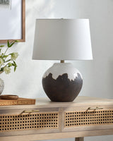 Jirapa 26" Ceramic Table Lamp, Glazed Brown