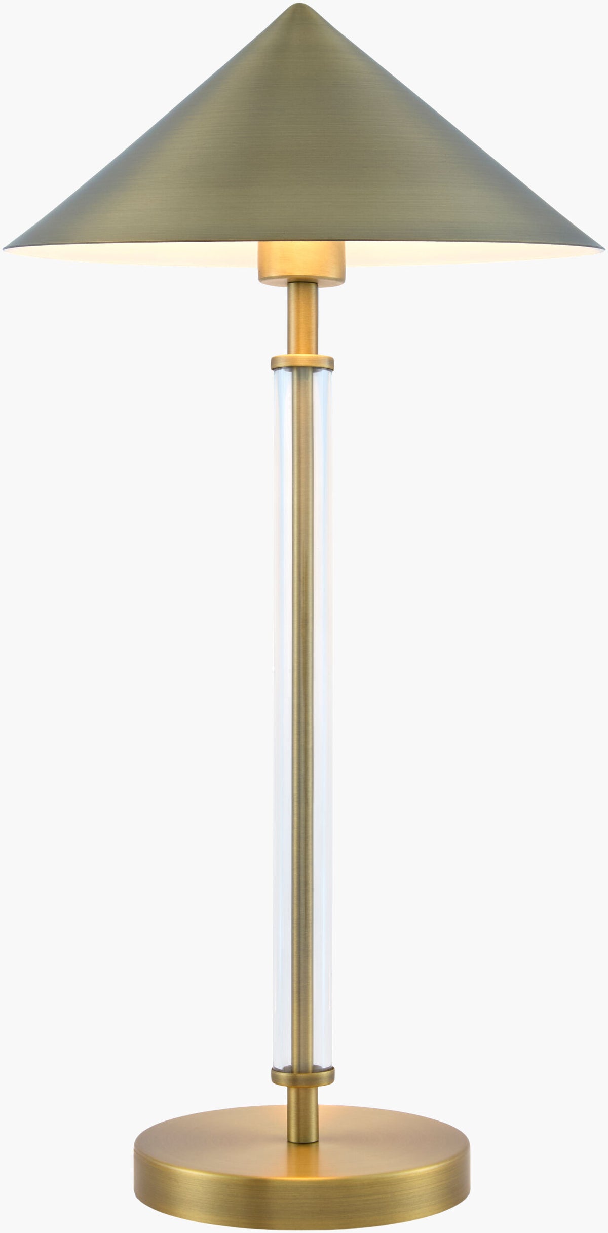 Jorvessa 24" Iron Table Lamp, Electroplated Metallic Brass