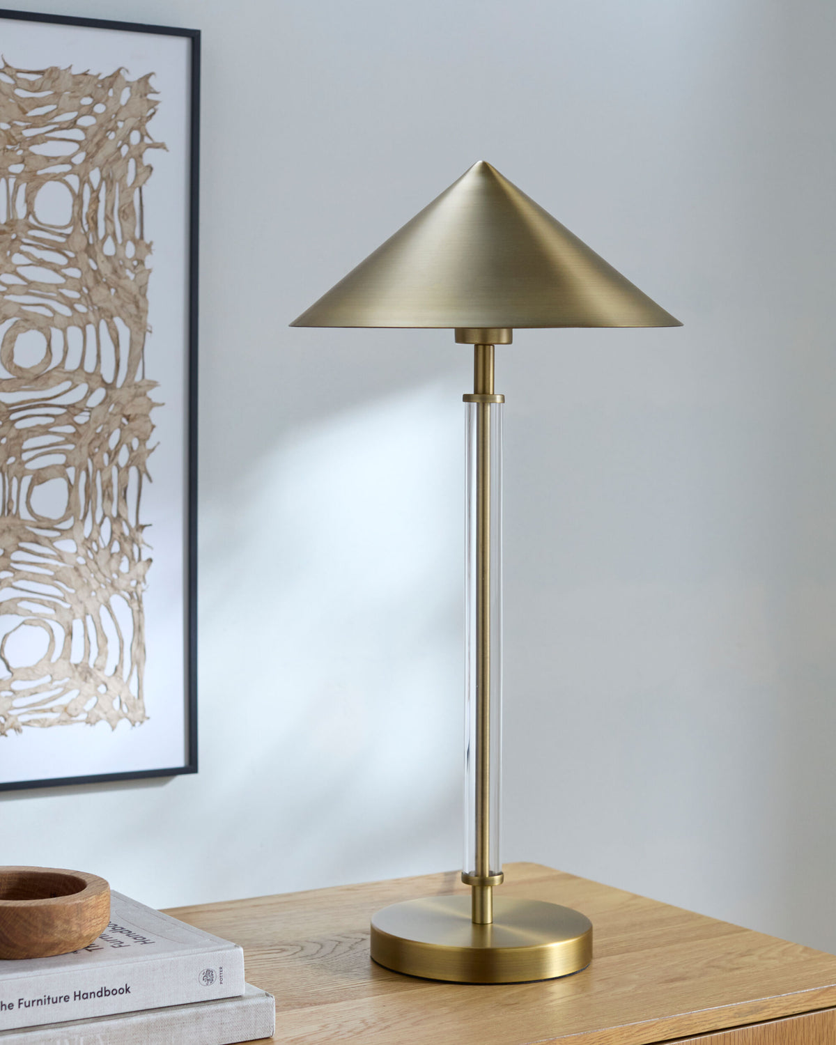 Jorvessa 24" Iron Table Lamp, Electroplated Metallic Brass