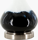 Julissa 28" Glass Table Lamp, Painted Navy, White