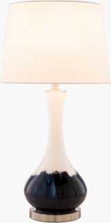 Julissa 28" Glass Table Lamp, Painted Navy, White