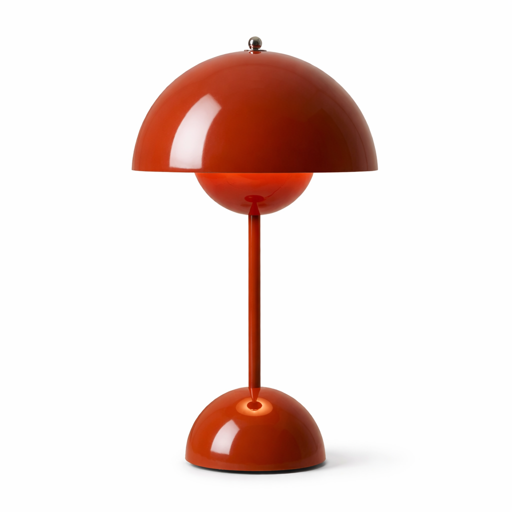 Lacquered Table Lamp With Geometric Form