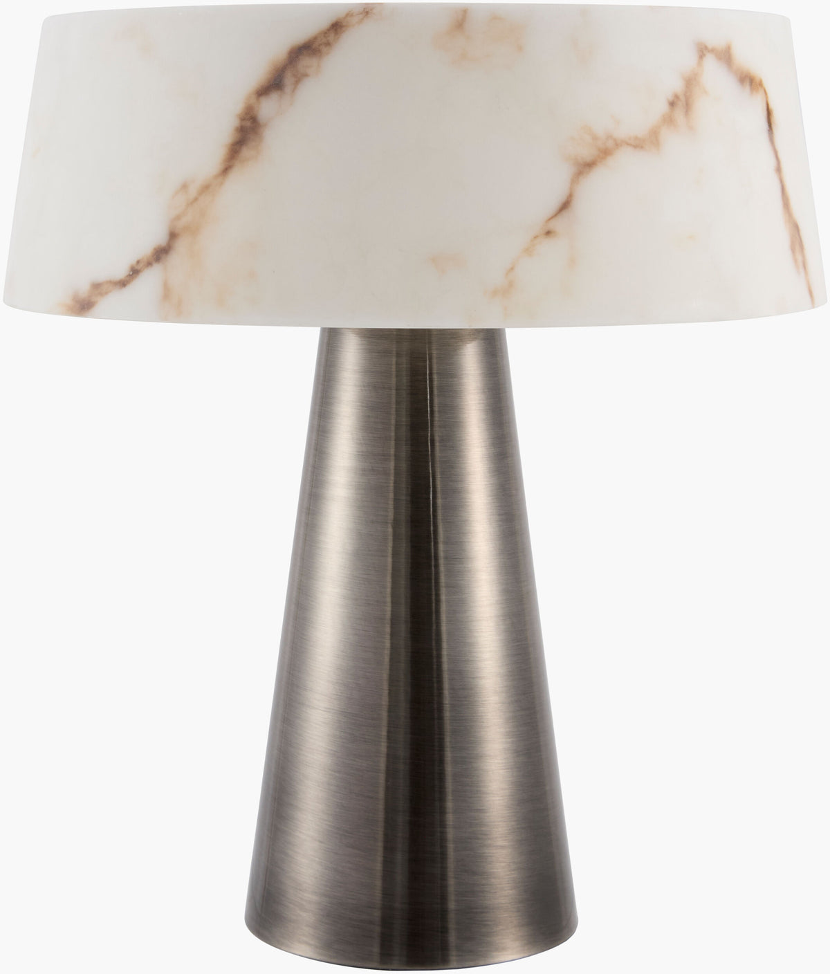 Jesmond 16" Steel Table Lamp, Plated Metallic Nickel