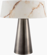 Jesmond 16" Steel Table Lamp, Plated Metallic Nickel