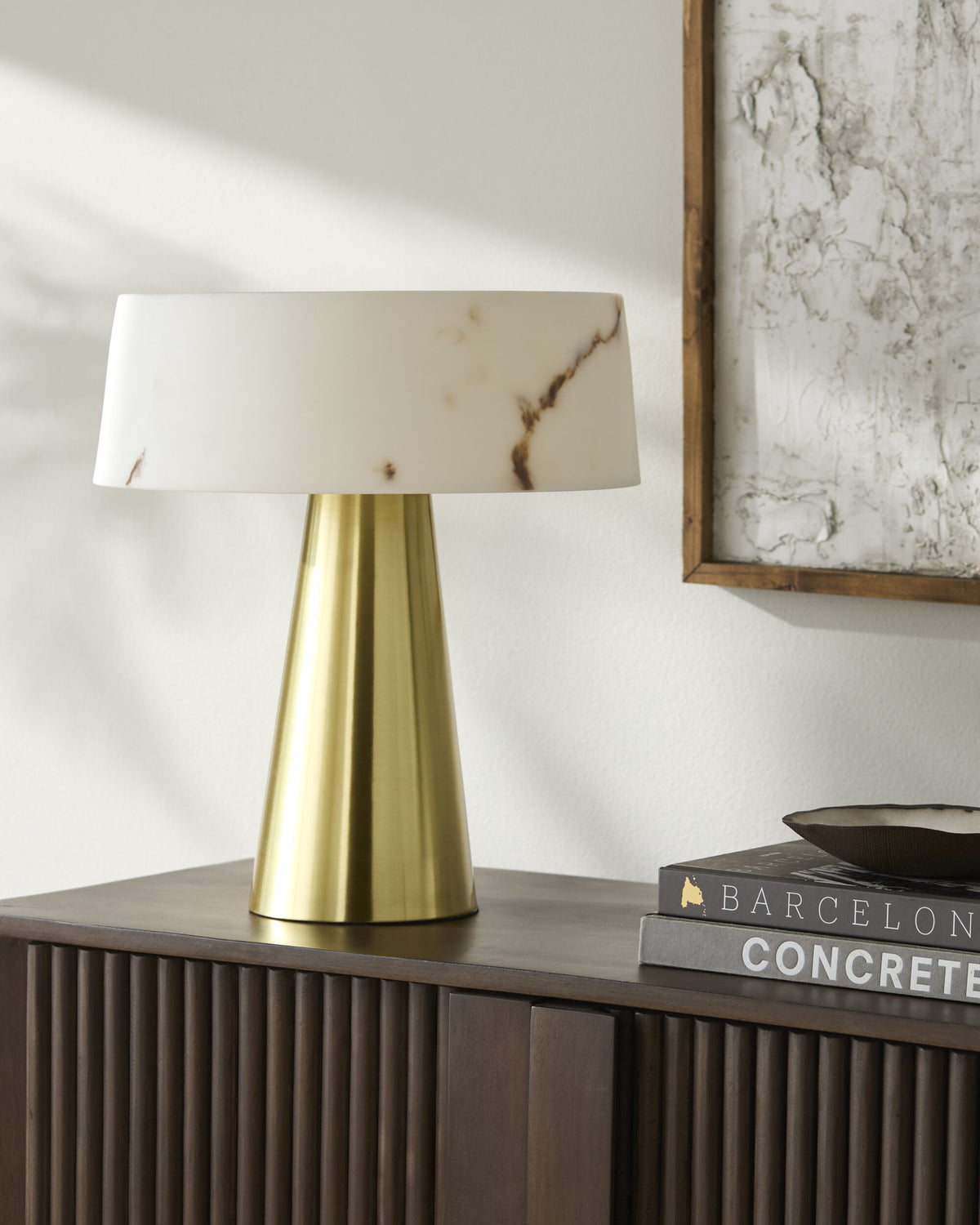 Jesmond 16" Steel Table Lamp, Plated Gold