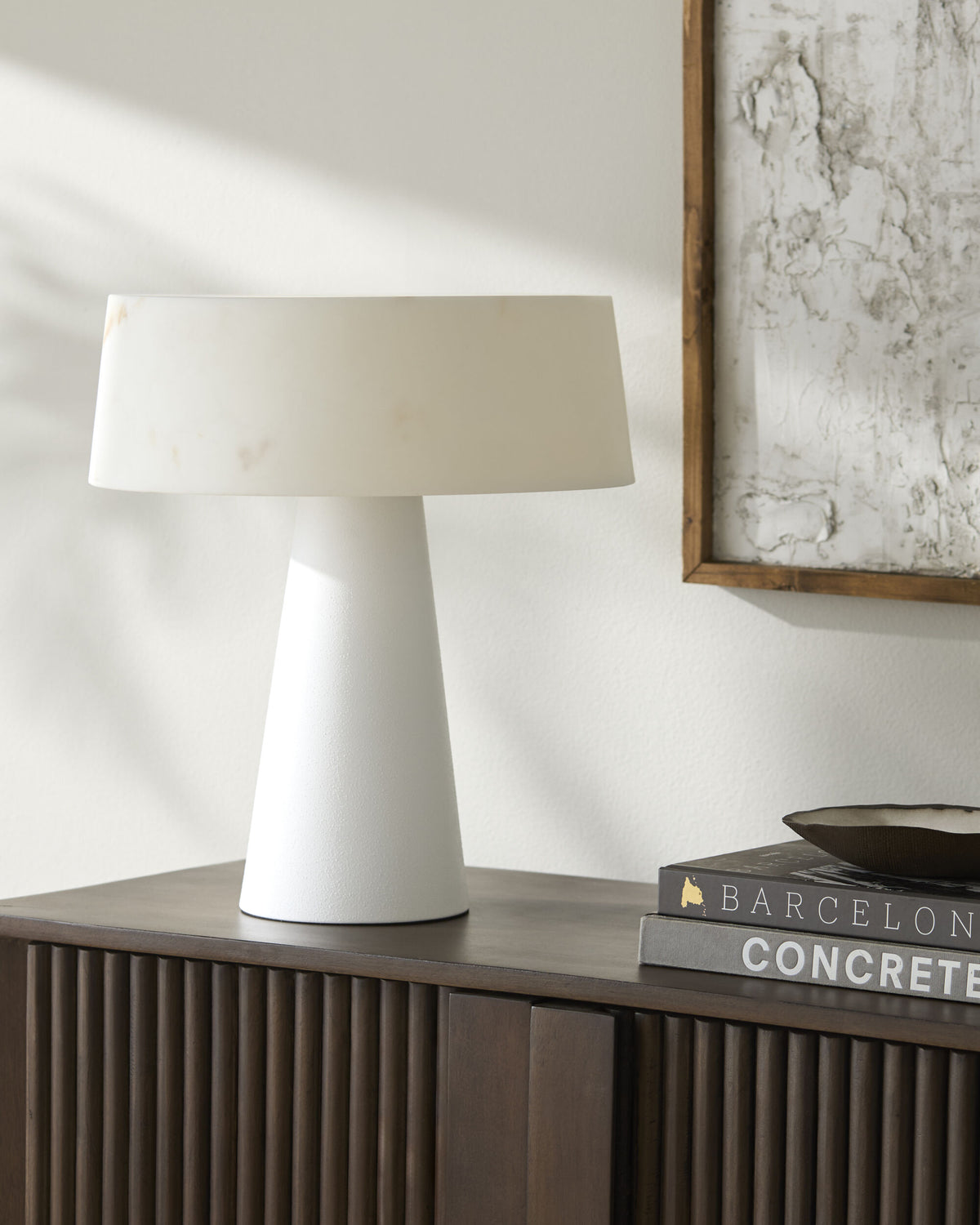 Jesmond 16" Steel Table Lamp, Painted White