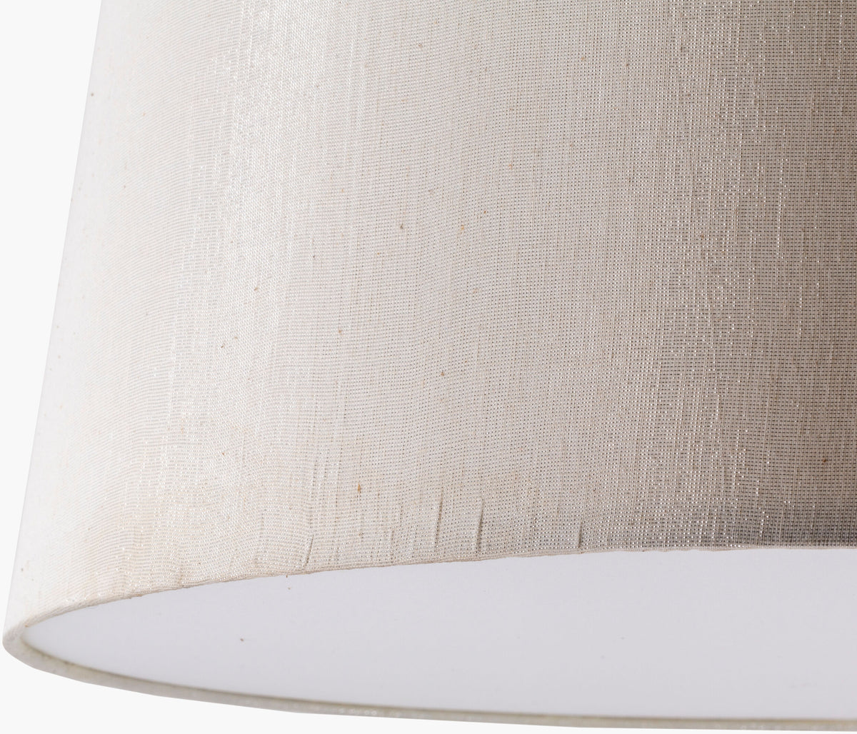 Jazlyn fabric Pendant Light, Powder Coated Metallic Silver, Powder Coated White