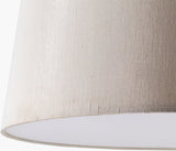 Jazlyn fabric Pendant Light, Powder Coated Metallic Silver, Powder Coated White