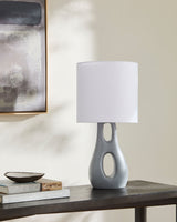 Kaelix 23" Resin Table Lamp, Textured Gray