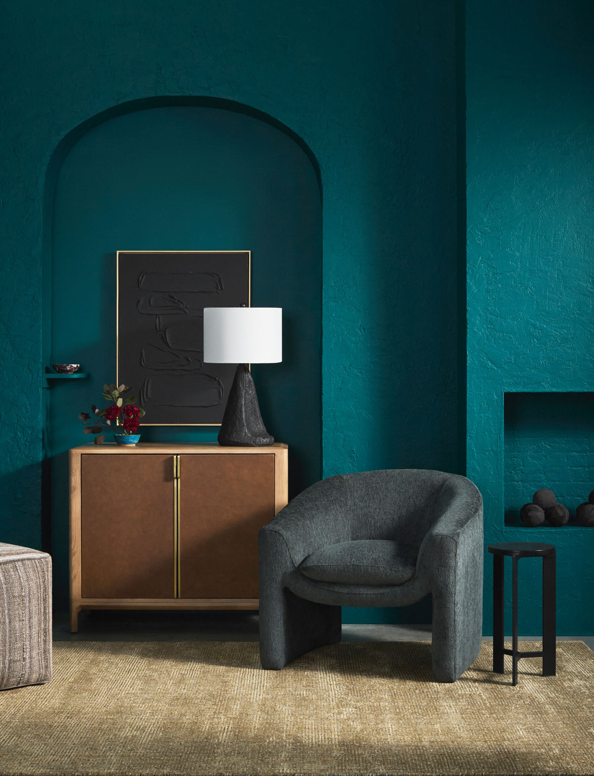 Fuego 26" Resin Table Lamp, Painted Black