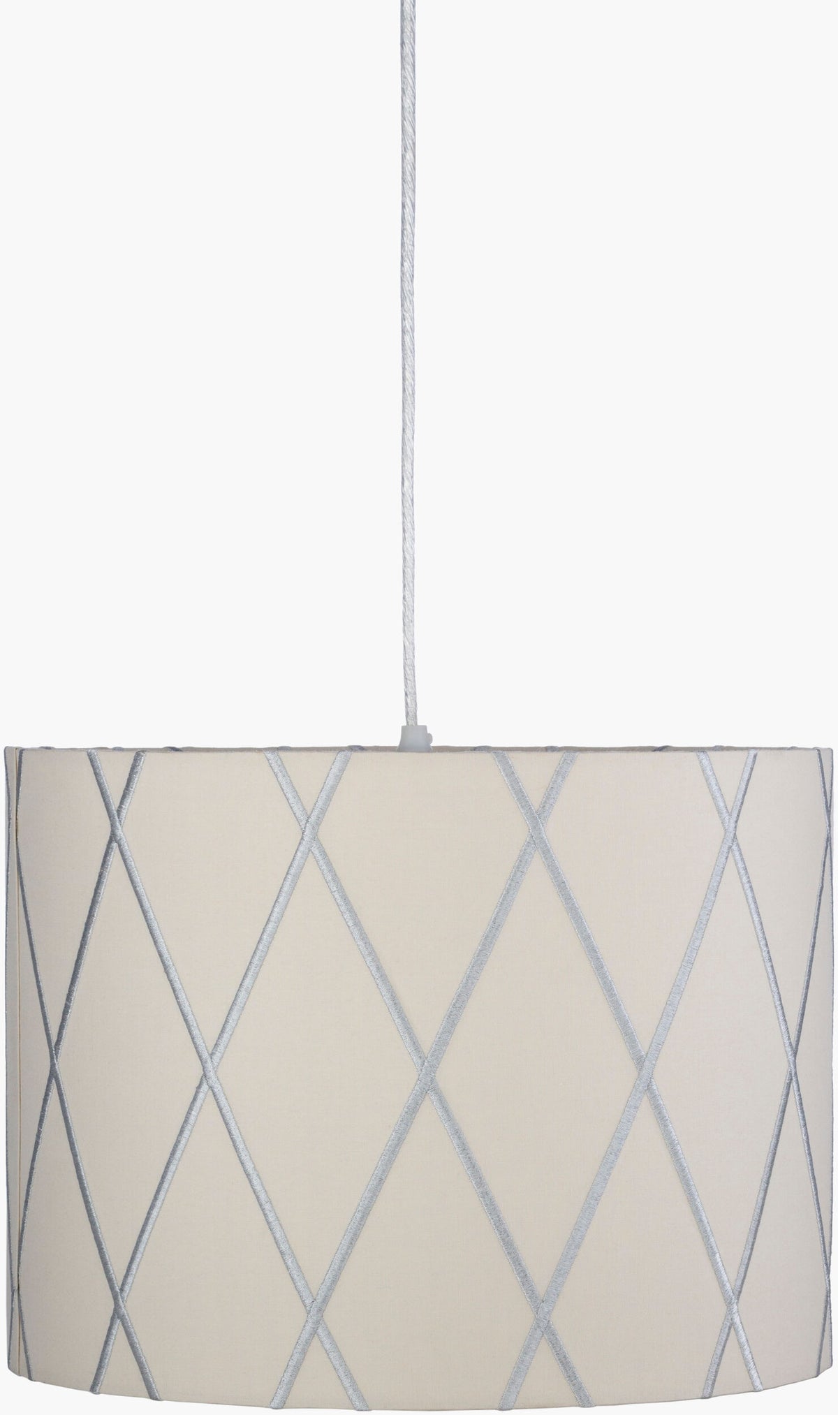 Kohen fabric Pendant Light, Powder Coated Gray, Powder Coated White