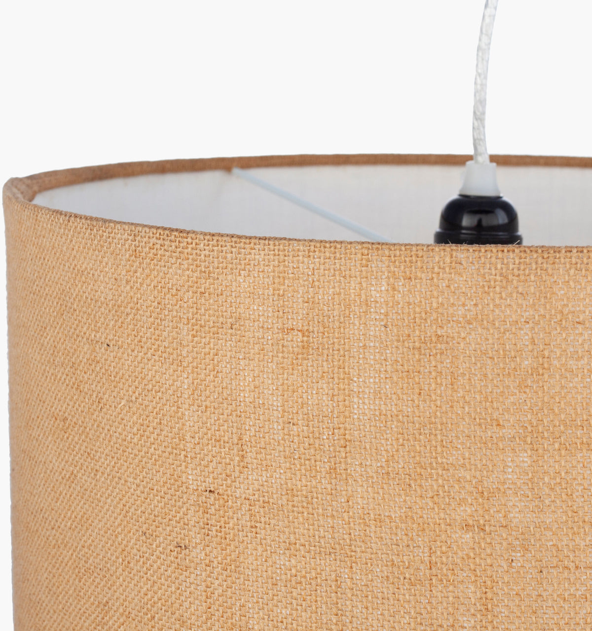 Kohen Jute Pendant Light, Natural Tan, Powder Coated White