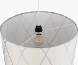 Kohen fabric Pendant Light, Powder Coated Gray, Powder Coated White