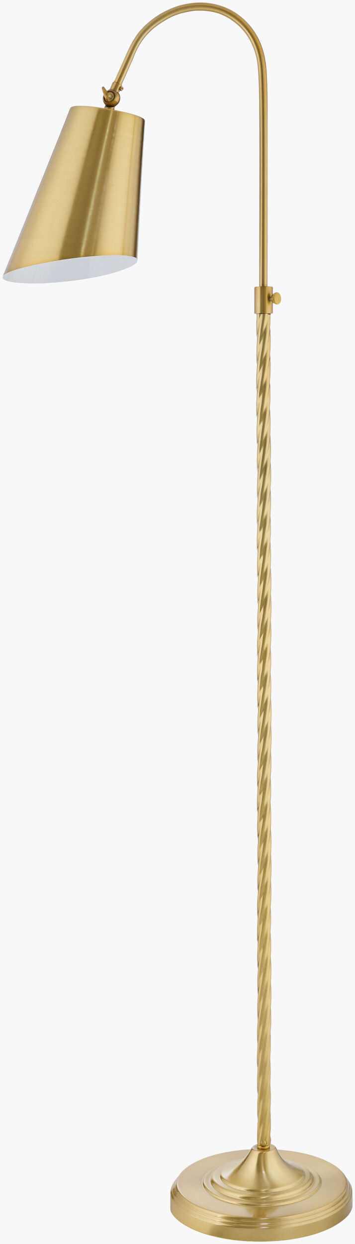 Klawer 67" Iron Floor Lamp, Electroplated Metallic Brass