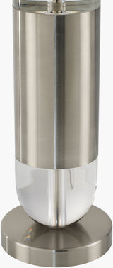 Kamas 29" Crystal Table Lamp, Translucent Clear, Plated Metallic Nickel