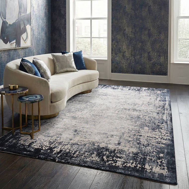 A soft cut pile — Border Polypropylene Living Room Rug — Abstract, Kuza