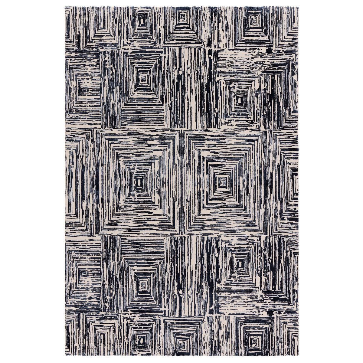 Kuza Rug - Portrait Navy