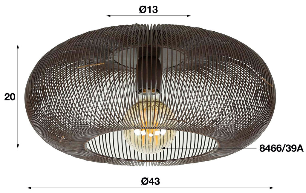 Navarro Twist Ceiling Lamp Ø43x20 cm Black Nickel