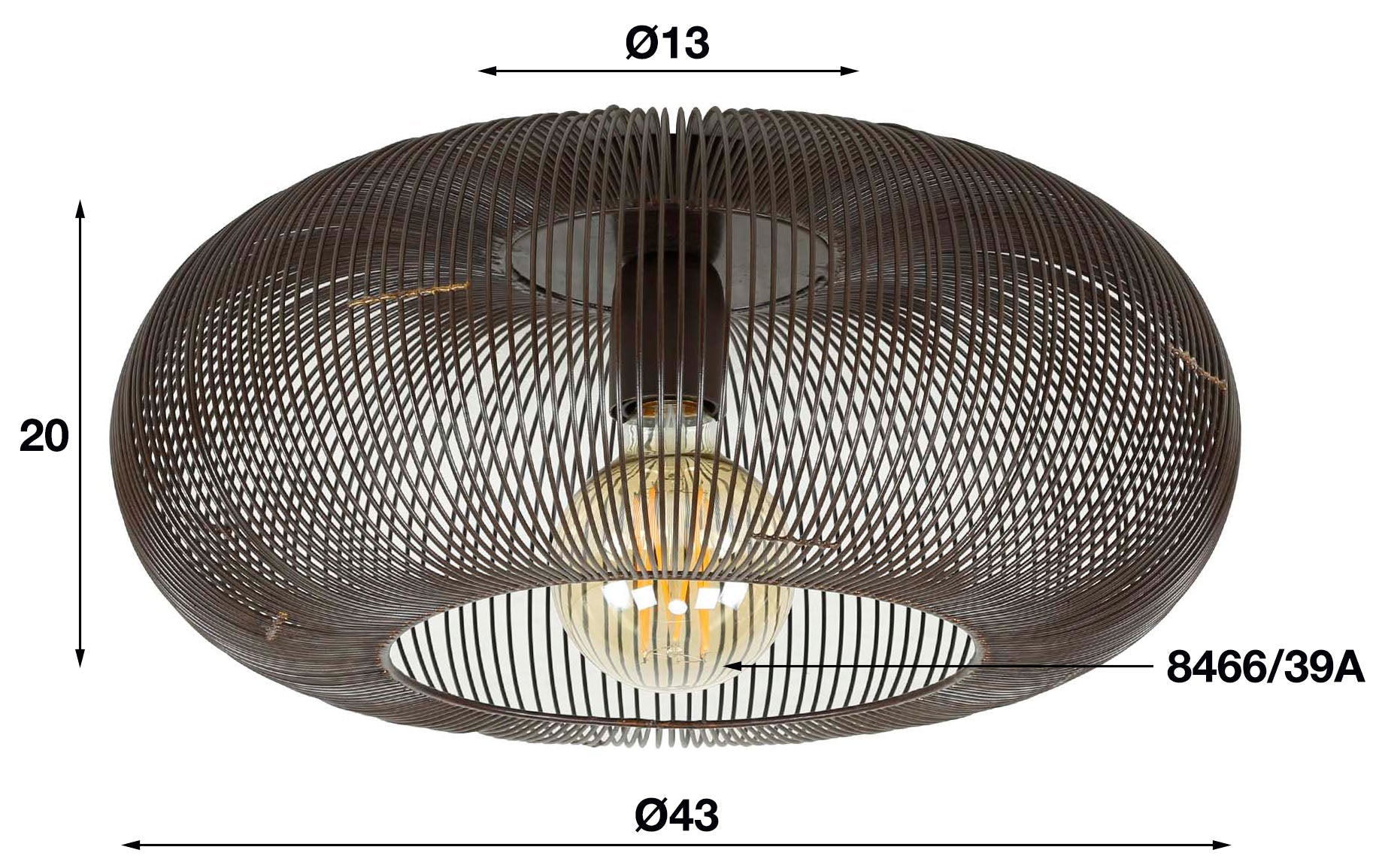 Navarro Twist Ceiling Lamp Ø43x20 cm Black Nickel