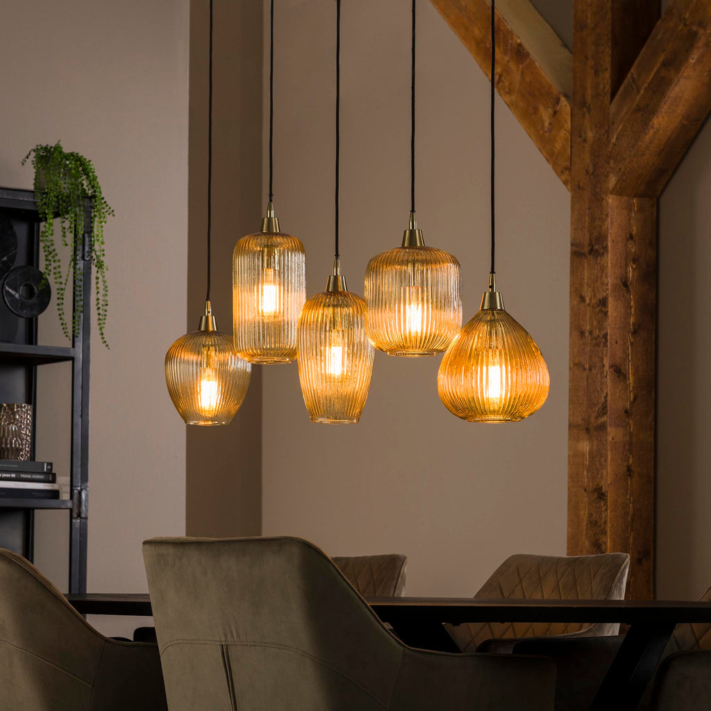 Stripe Mix 5L Pendant Lamp 120 cm Amber Shades