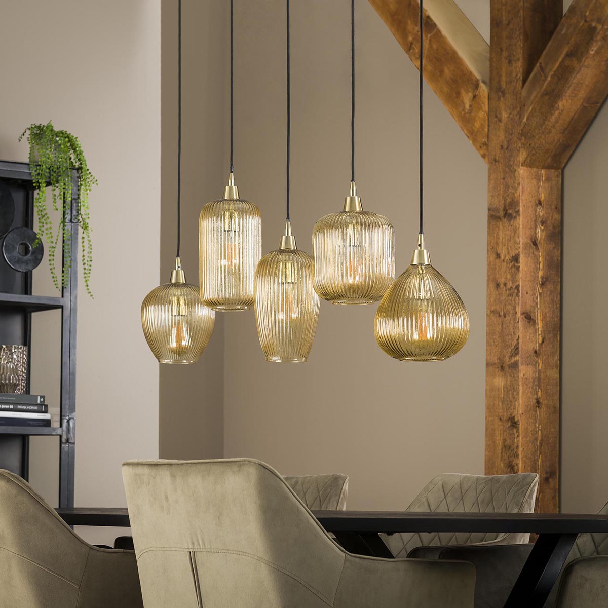 Stripe Mix 5L Pendant Lamp 120 cm Amber Shades